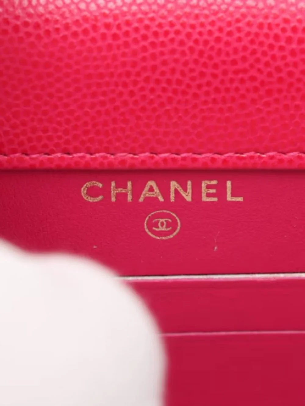 Chanel CC Logo Matelasse Caviar Skin Chain Phone Case Bag Hot Pink - Picture 7 of 9